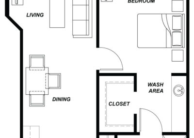 Avamere at Hillsboro 1 Bedroom 675 sq ft Floorplan
